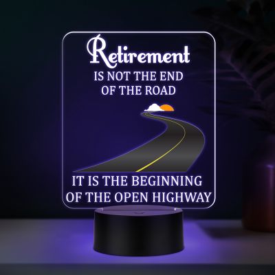 Engraved Retirement Quote Night Lamp with 7 Color Changing Light Retirement Gift for Teacher Mom Dad Colleagues & Boss